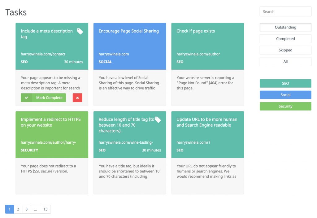 Ferramenta DIY de auditoria SEO SEOptimer